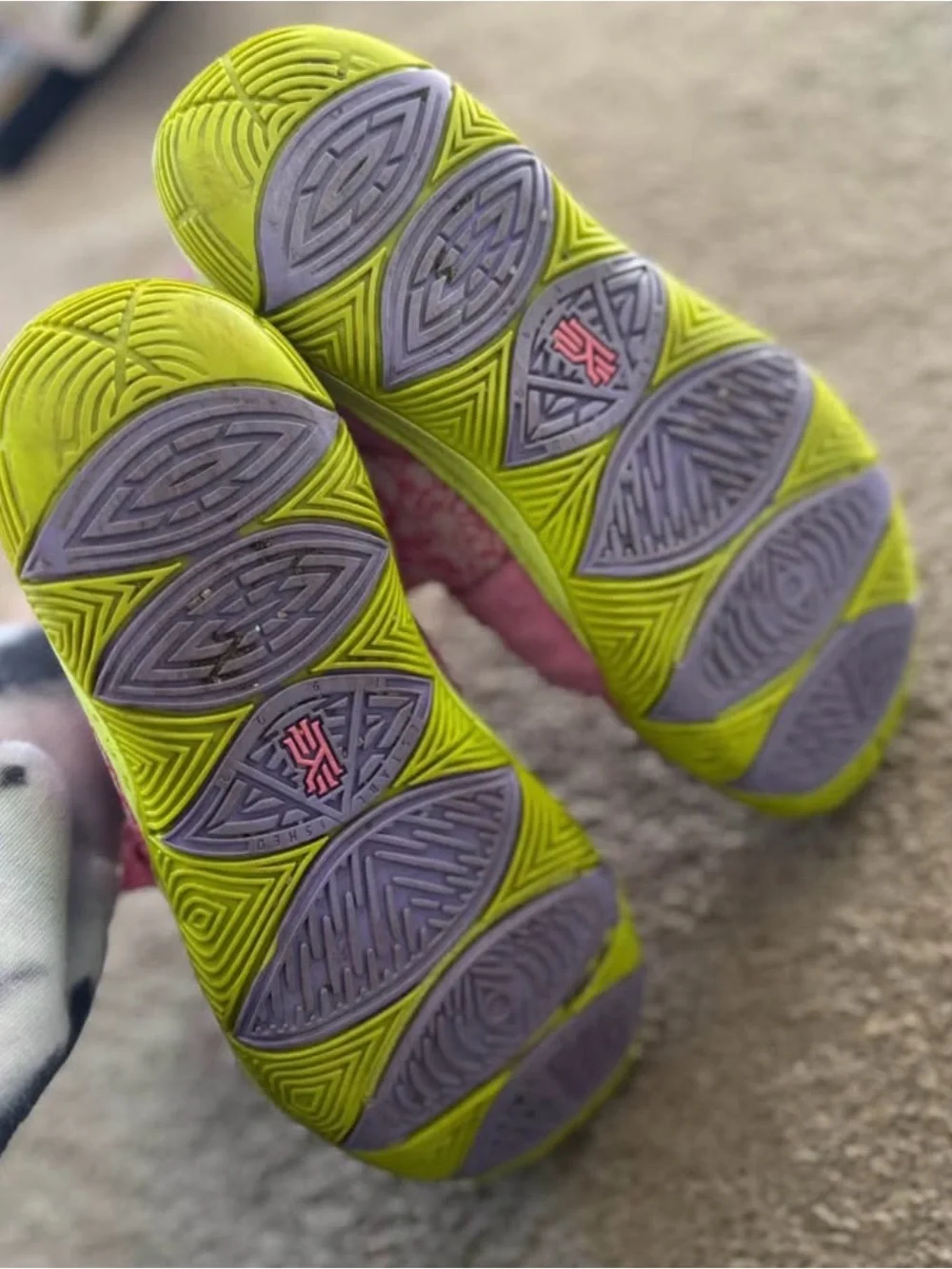 Nike Kids Pink and Lime Green Athletic Sneakers
